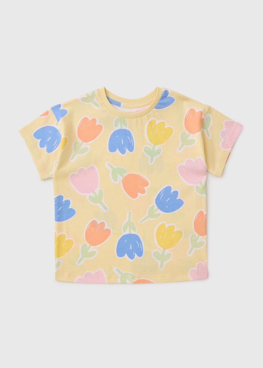 Girls Yellow Tulip T-Shirt (1-7yrs)