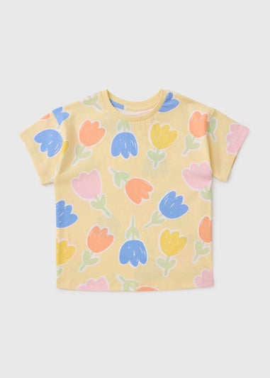 Girls Yellow Tulip T-Shirt (1-7yrs)