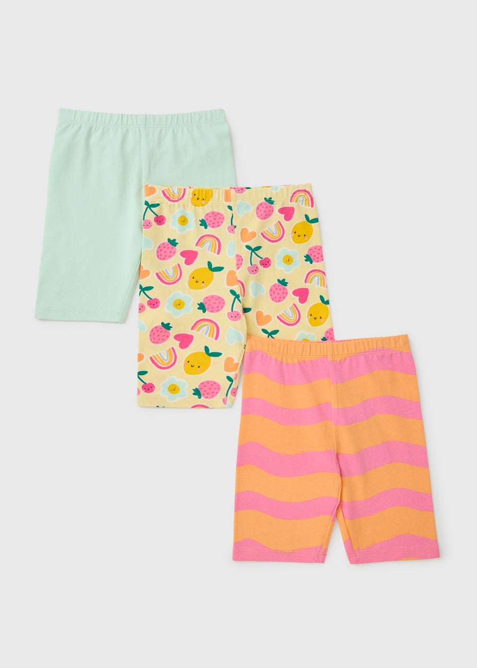 3 Pack Girls Bright Cycling Shorts (1-7yrs)