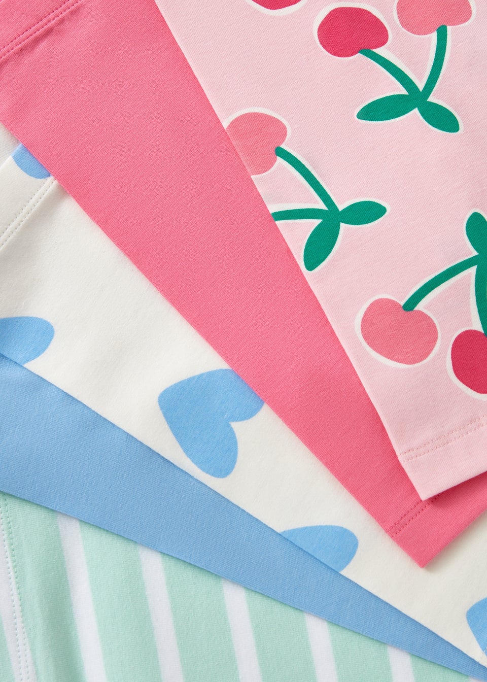 5 Pack Girls Pink Cherry Cycling Shorts (1-7yrs)