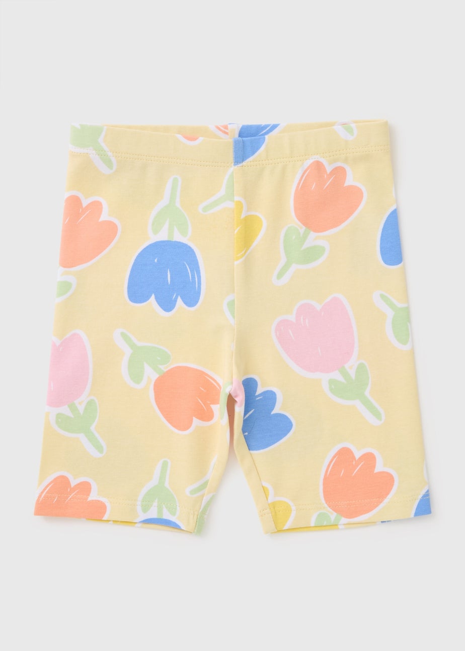 Girls Yellow Tulip Shorts (1-7yrs)
