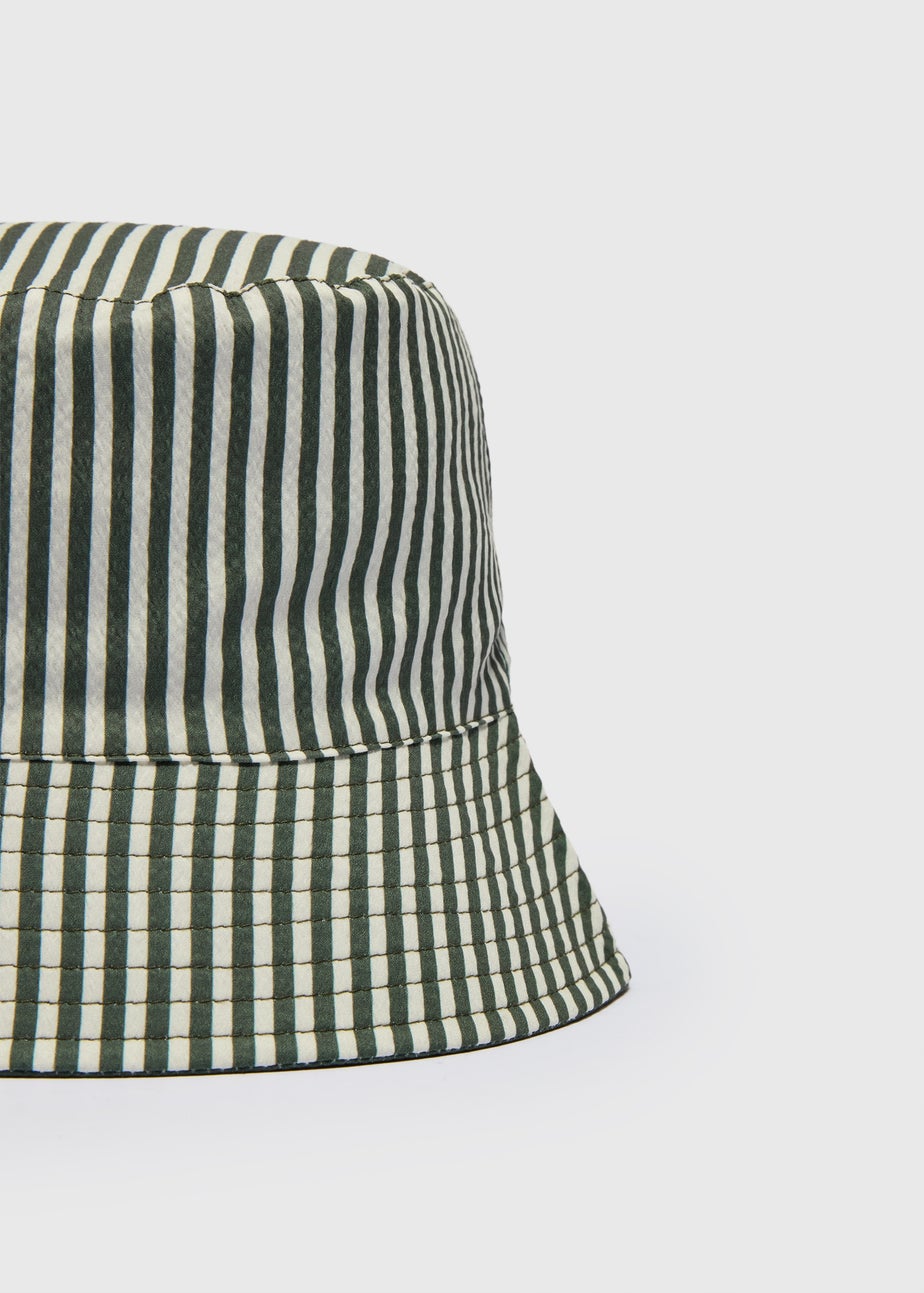 Green Stripe Reversible Bucket Hat