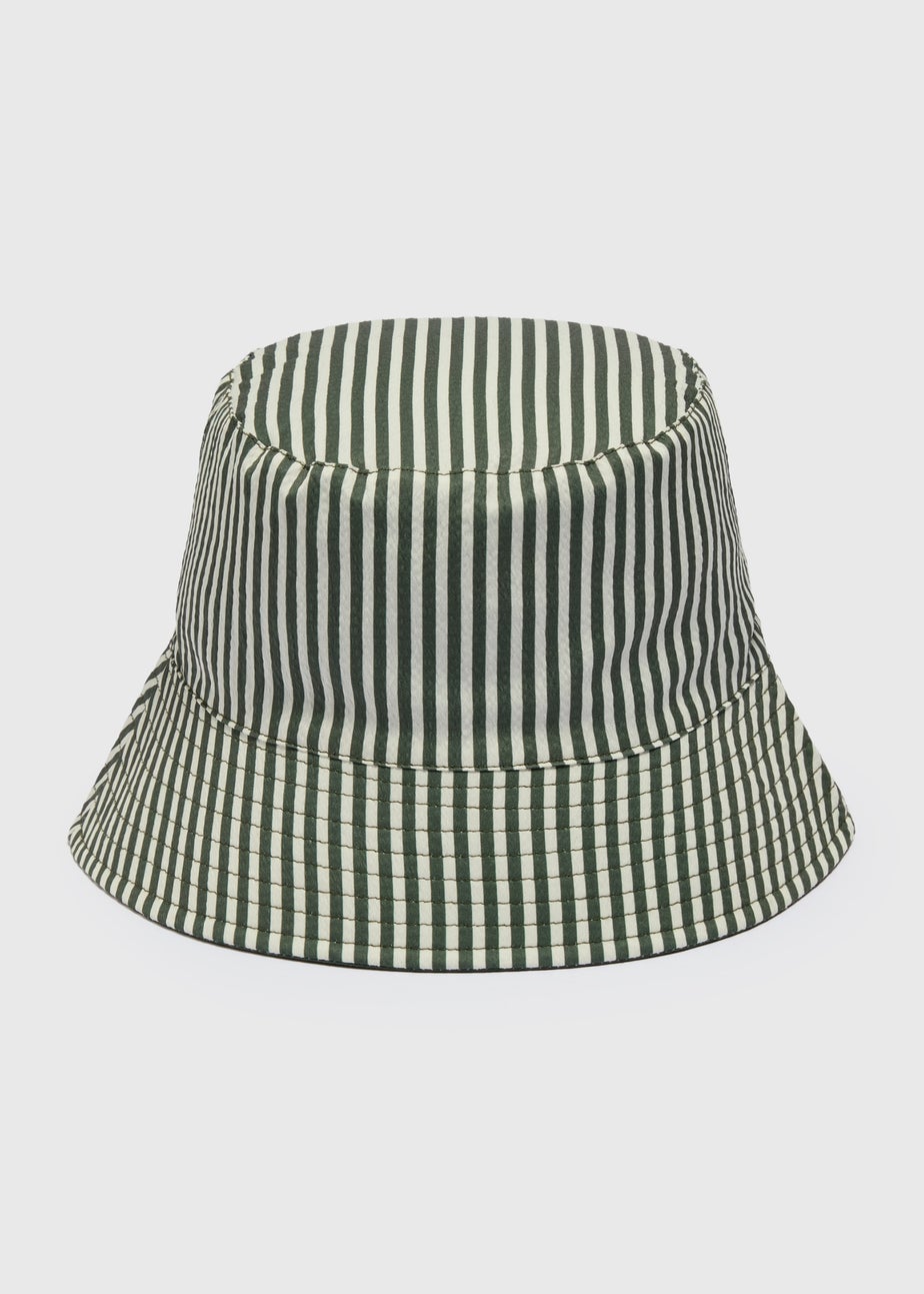 Green Stripe Reversible Bucket Hat