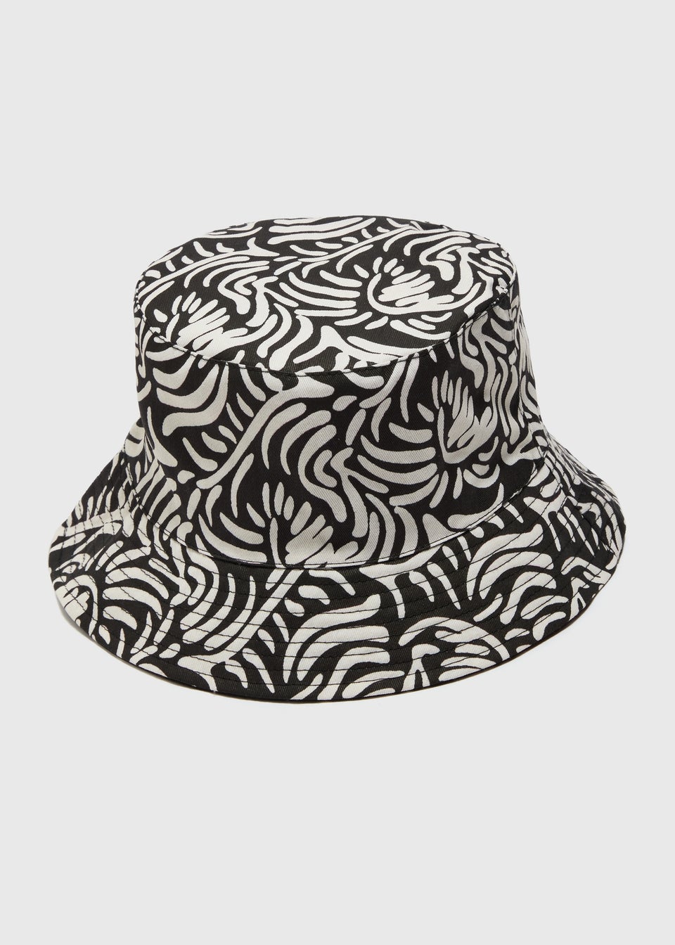 Black Abstract Reversible Bucket Hat