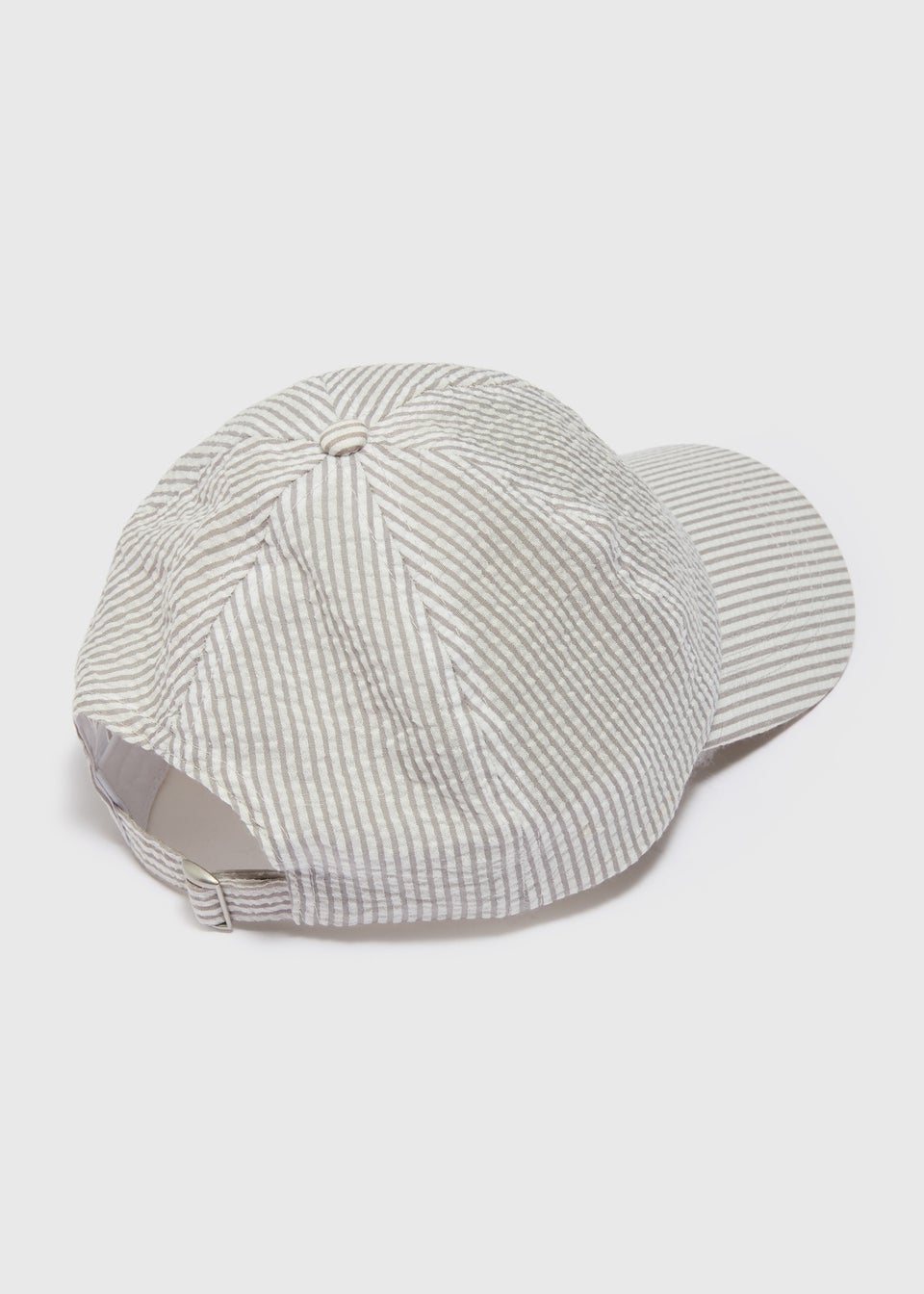 Grey Stripe Seersucker Cap