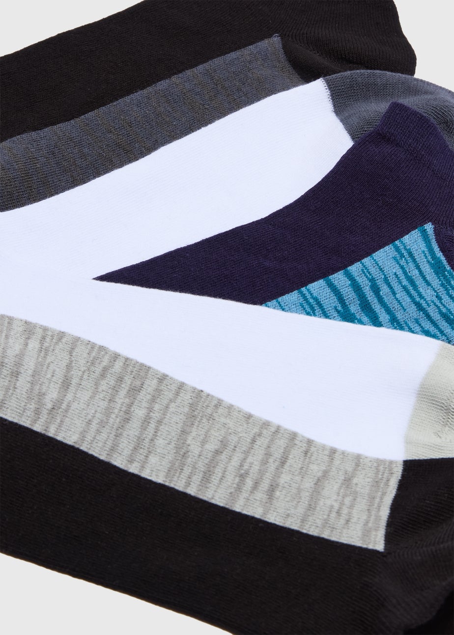 5 Pack Multi Footbed Trainer Socks