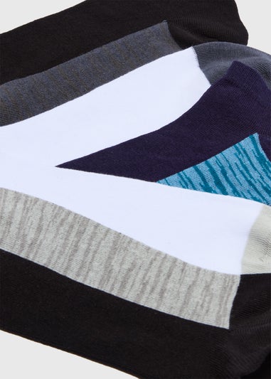 5 Pack Multi Footbed Trainer Socks