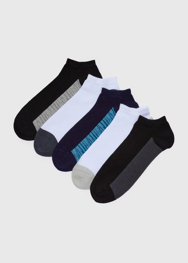 5 Pack Multi Footbed Trainer Socks