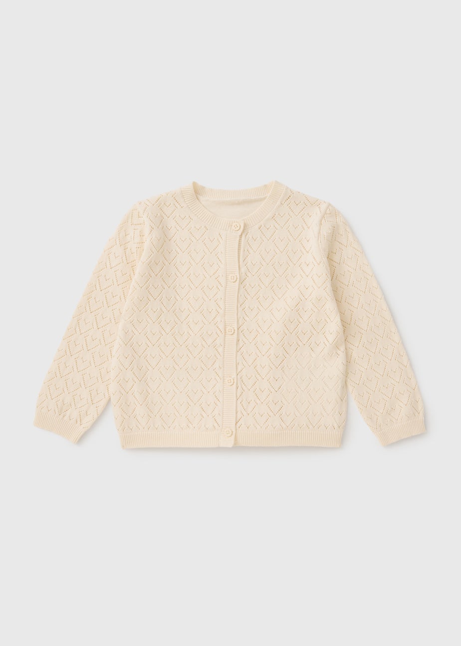 Girls Cream Pointelle Cardigan (1-7yrs)