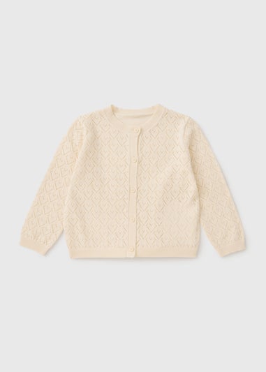 Girls Cream Pointelle Cardigan (1-7yrs)