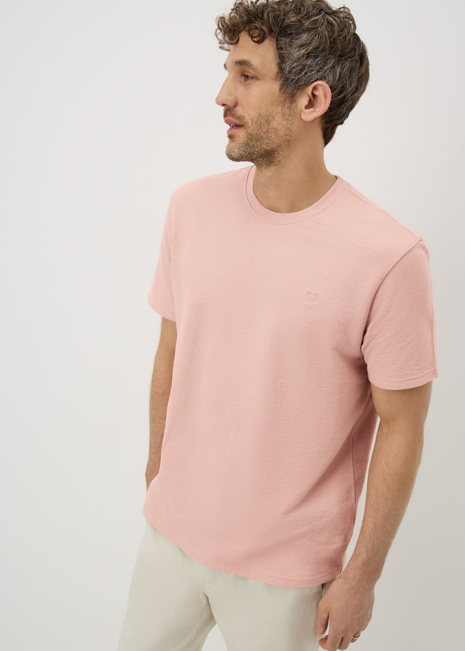 Lincoln Peach Textured T-Shirt
