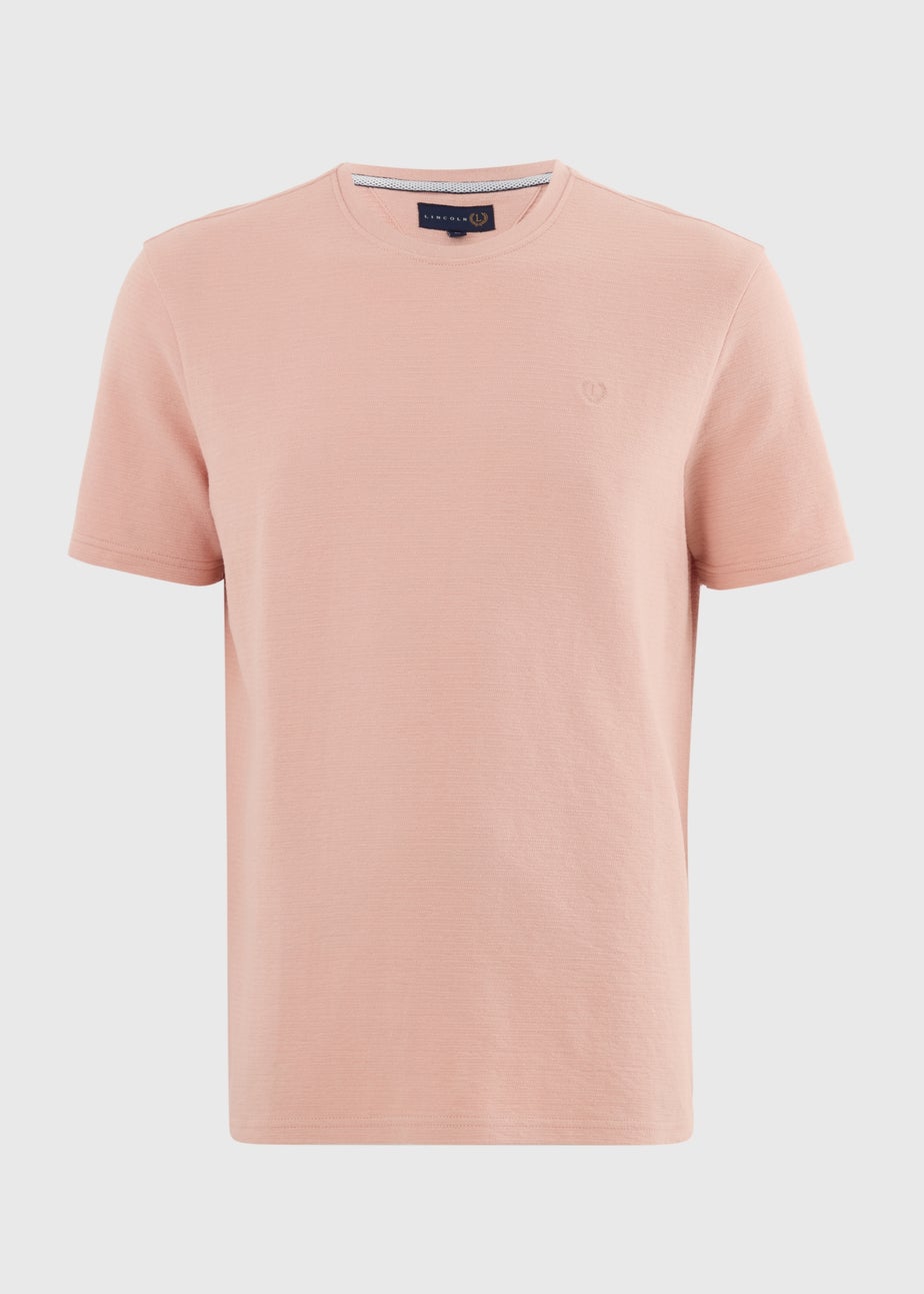 Lincoln Peach Textured T-Shirt