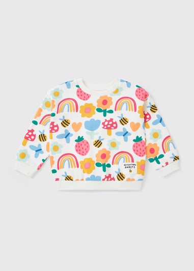Girls Multicolour Rainbow Print Sweatshirt (1-7yrs)
