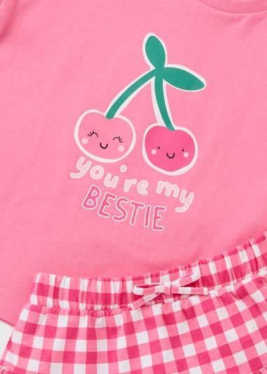 Girls Pink Cherry Bestie Top & Skort Set (1-7yrs)