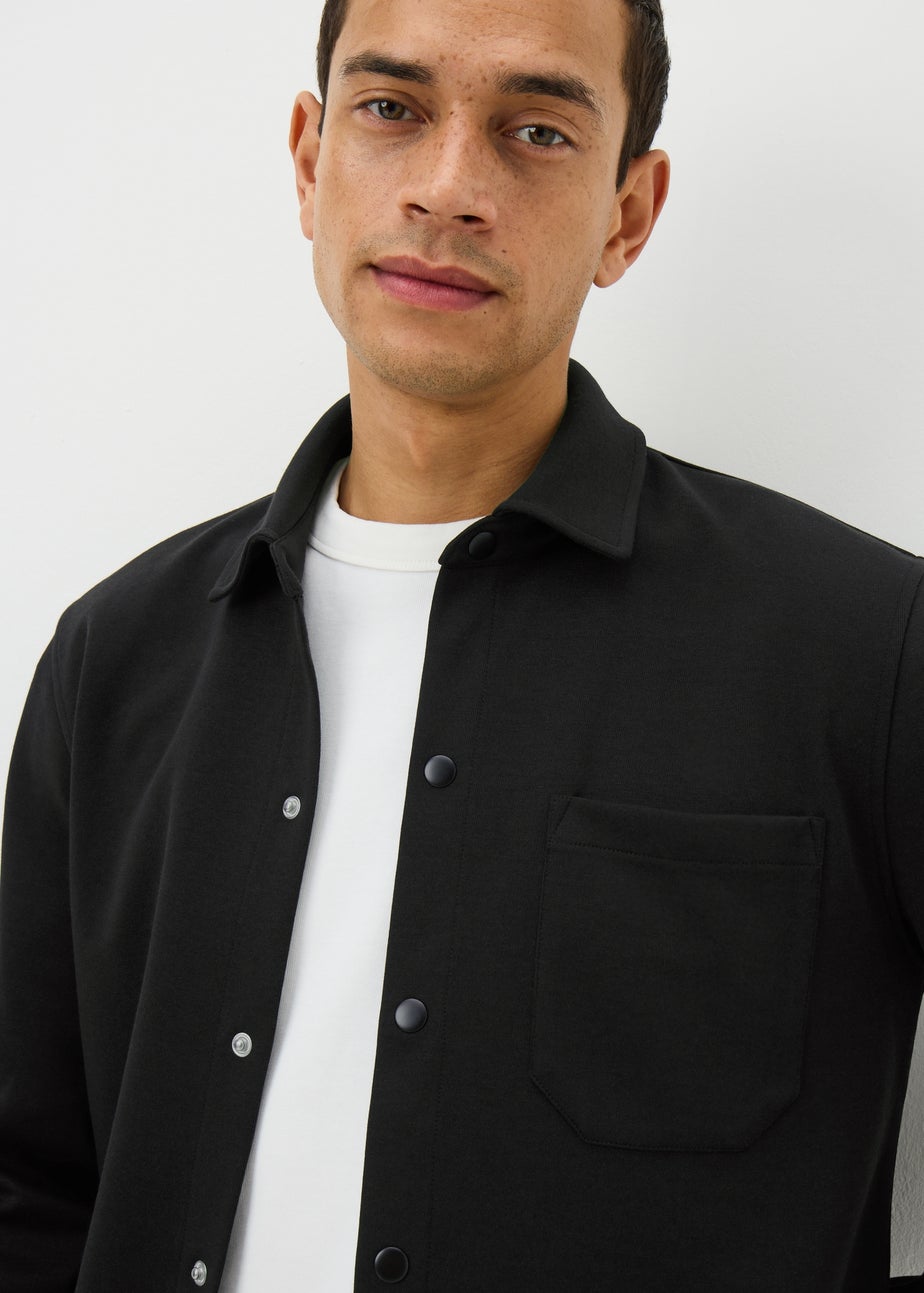 Black Interlock Co Ord Shacket