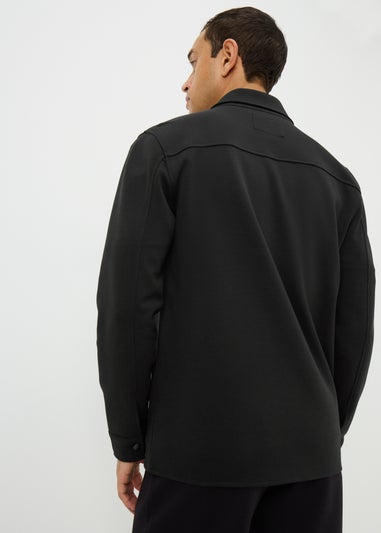 Black Interlock Co Ord Shacket