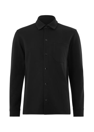 Black Interlock Co Ord Shacket