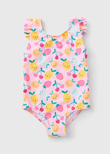 Girls Pink Fruit Swimming Costume (1-7yrs)