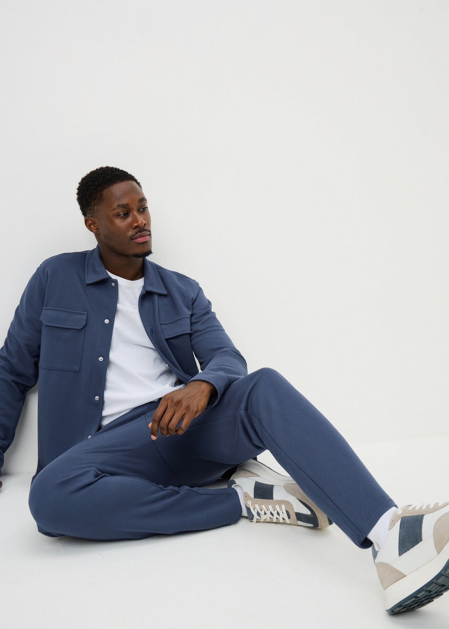 Blue Smart Co Ord Jogging Bottoms