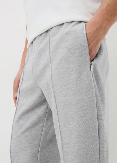 Grey Seam Front Tapered Co Ord Jogging Bottoms