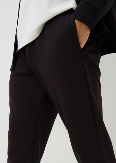 Black Interlock Co Ord Jogging Bottoms
