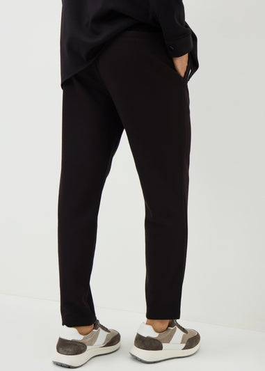 Black Interlock Co Ord Jogging Bottoms
