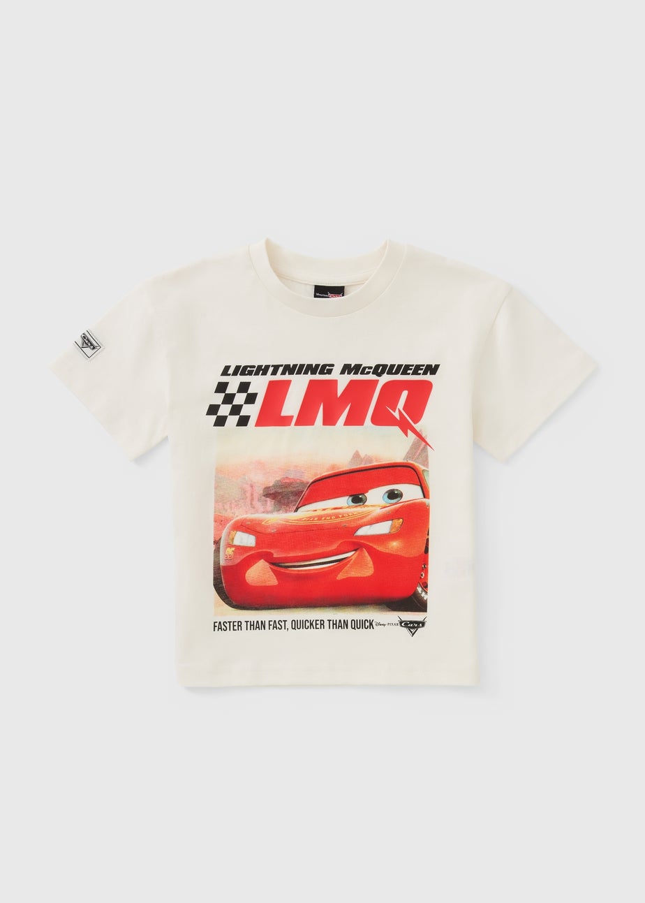 Cars Boys White Lightning McQueen Photographic T-Shirt (1-7yrs)