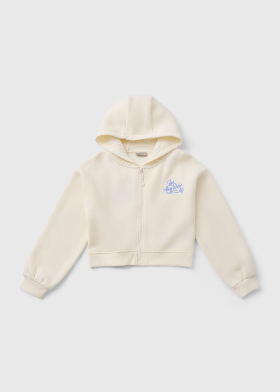 Girls Cream Los Angles Zip Hoodie (7-15yrs)