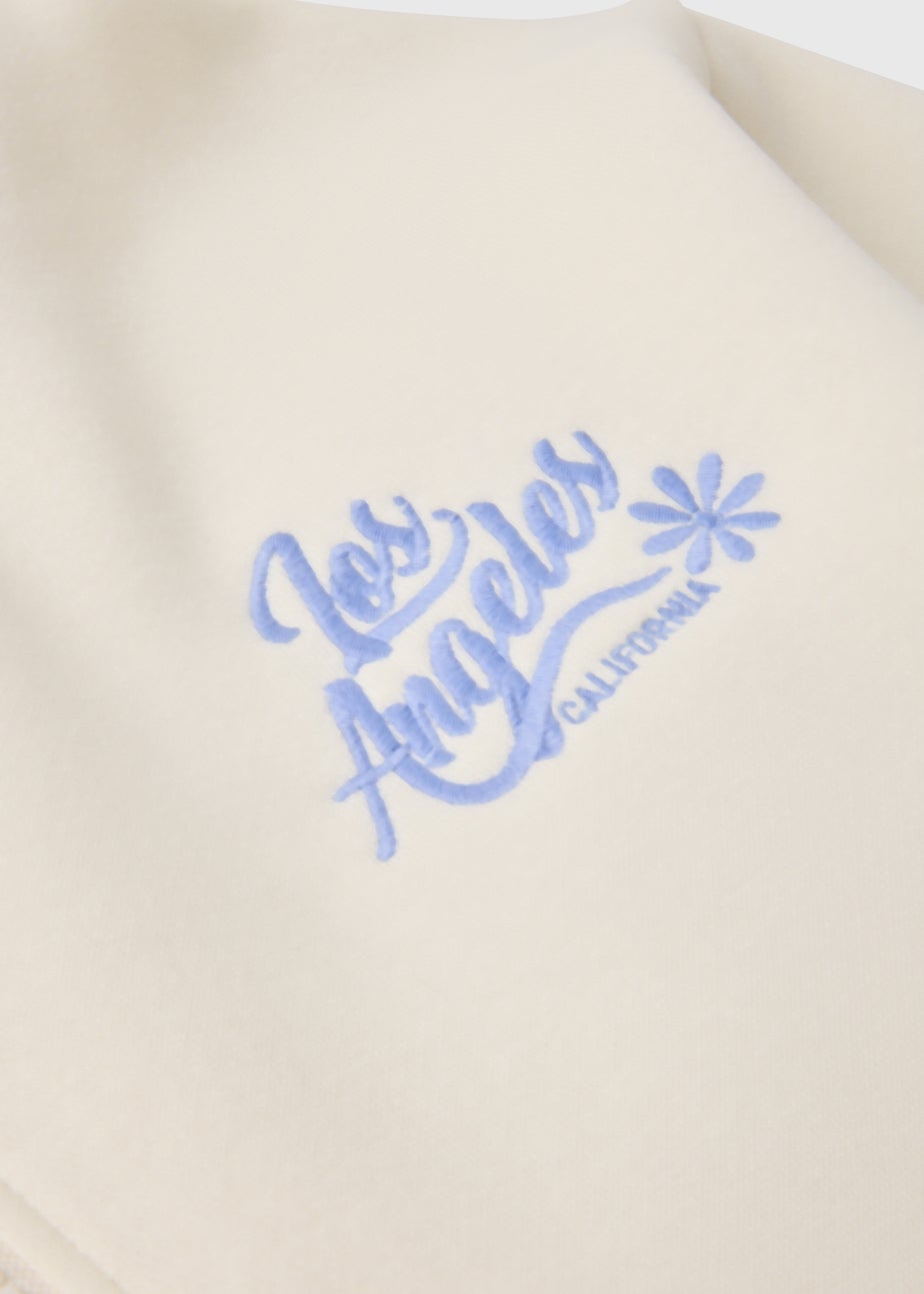 Girls Cream Los Angles Zip Hoodie (7-15yrs)