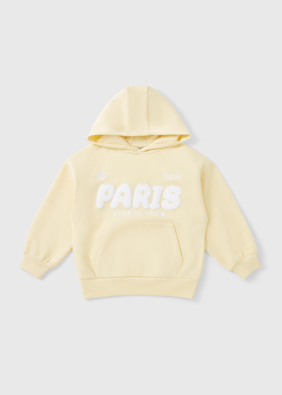 Girls Yellow Paris Slogan Hoodie (7-15yrs)