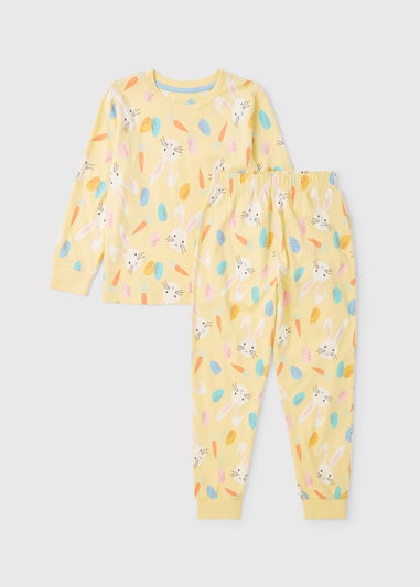 Kids Yellow Easter Bunny Long Pyjama Set (1-13yrs)