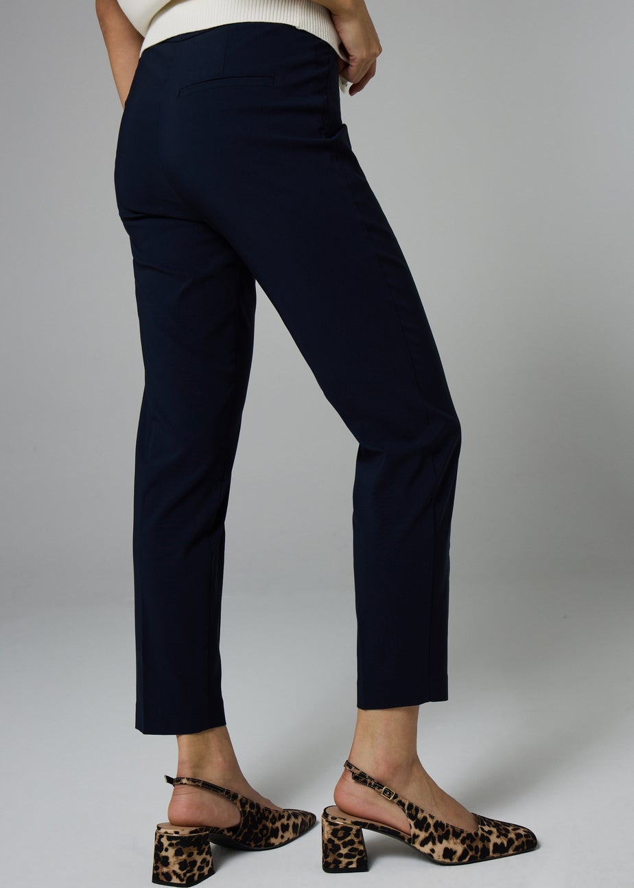 Et Vous Navy Bengaline Ankle Grazer Trousers