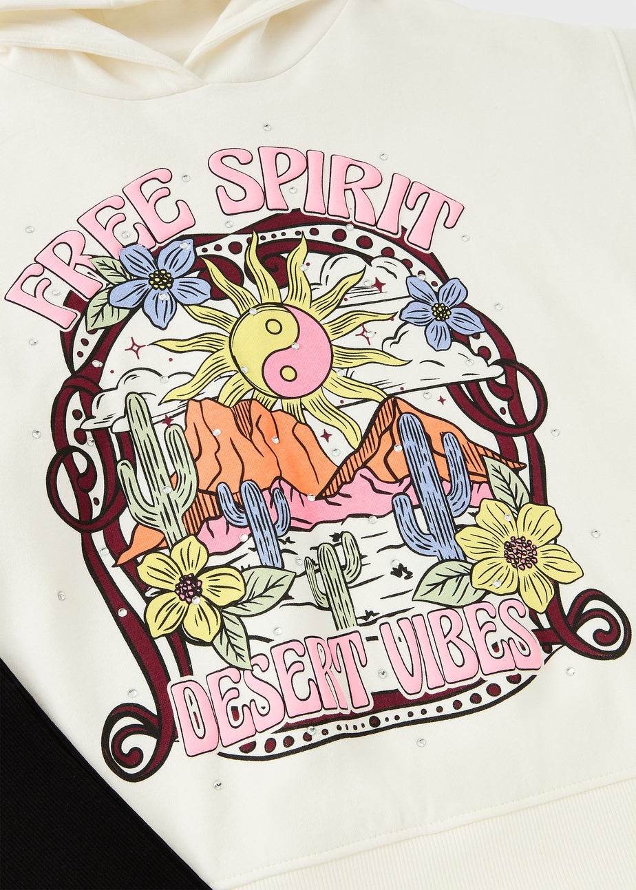 Girls Cream Free Spirit Hoodie & Flare Set (7-15yrs)