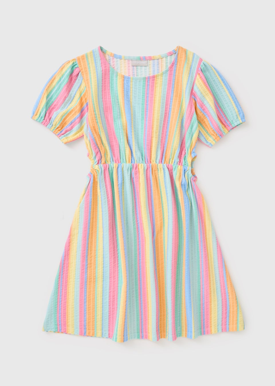 Girls Multicolour Stripe Textured Dress (7-15yrs)