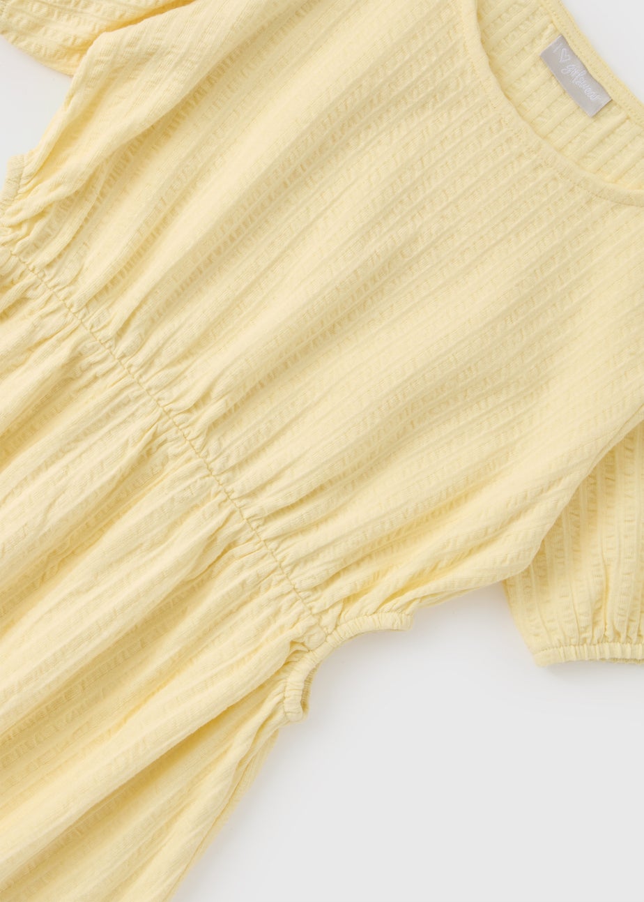 Girls Yellow Textured Dress (7-15yrs)