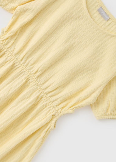 Girls Yellow Textured Dress (7-15yrs)