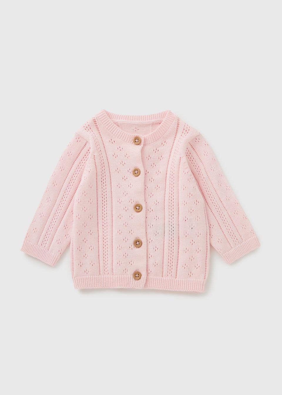 Girls Pink Stitch Cardigan