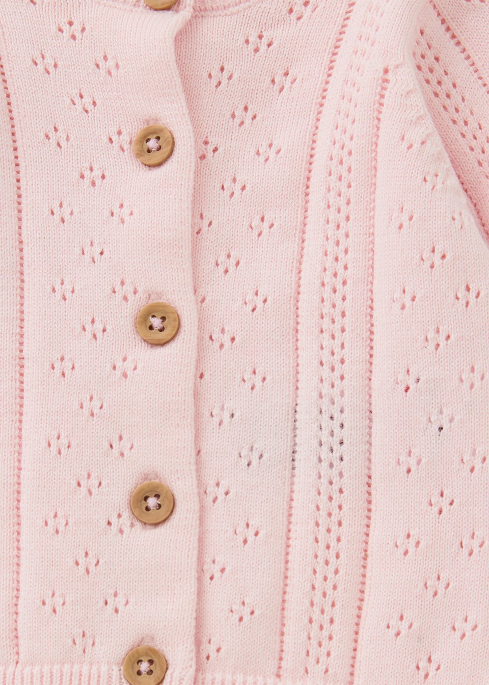 Girls Pink Stitch Cardigan