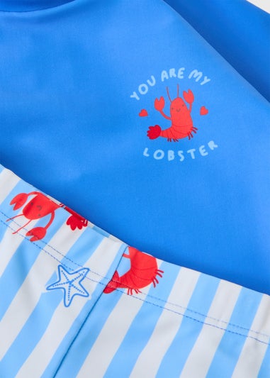 Baby Blue Lobster Rash Vest & Short Set (Newbron-23mths)