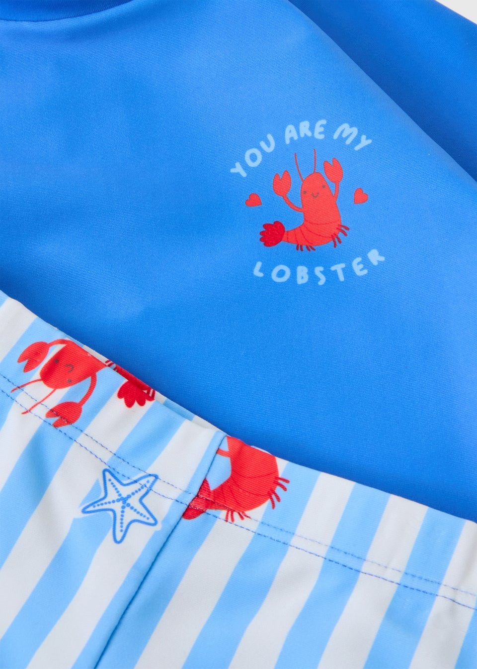 Baby Blue Lobster Rash Vest & Short Set (Newbron-23mths)
