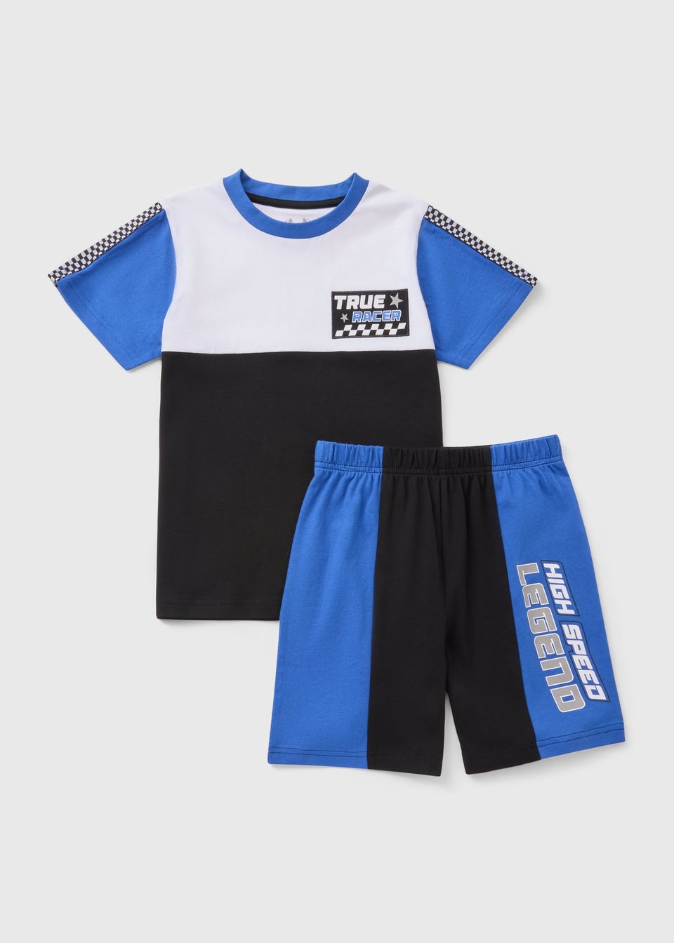 Boys Black Motorsport Pyjama Set (7-13yrs)