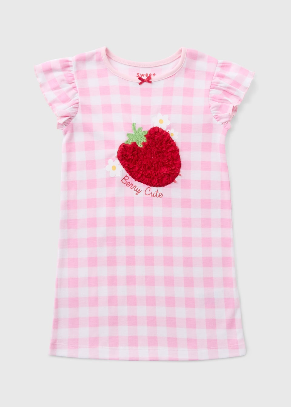 Girls Pink Berry Gingham Nightie (1-7yrs)