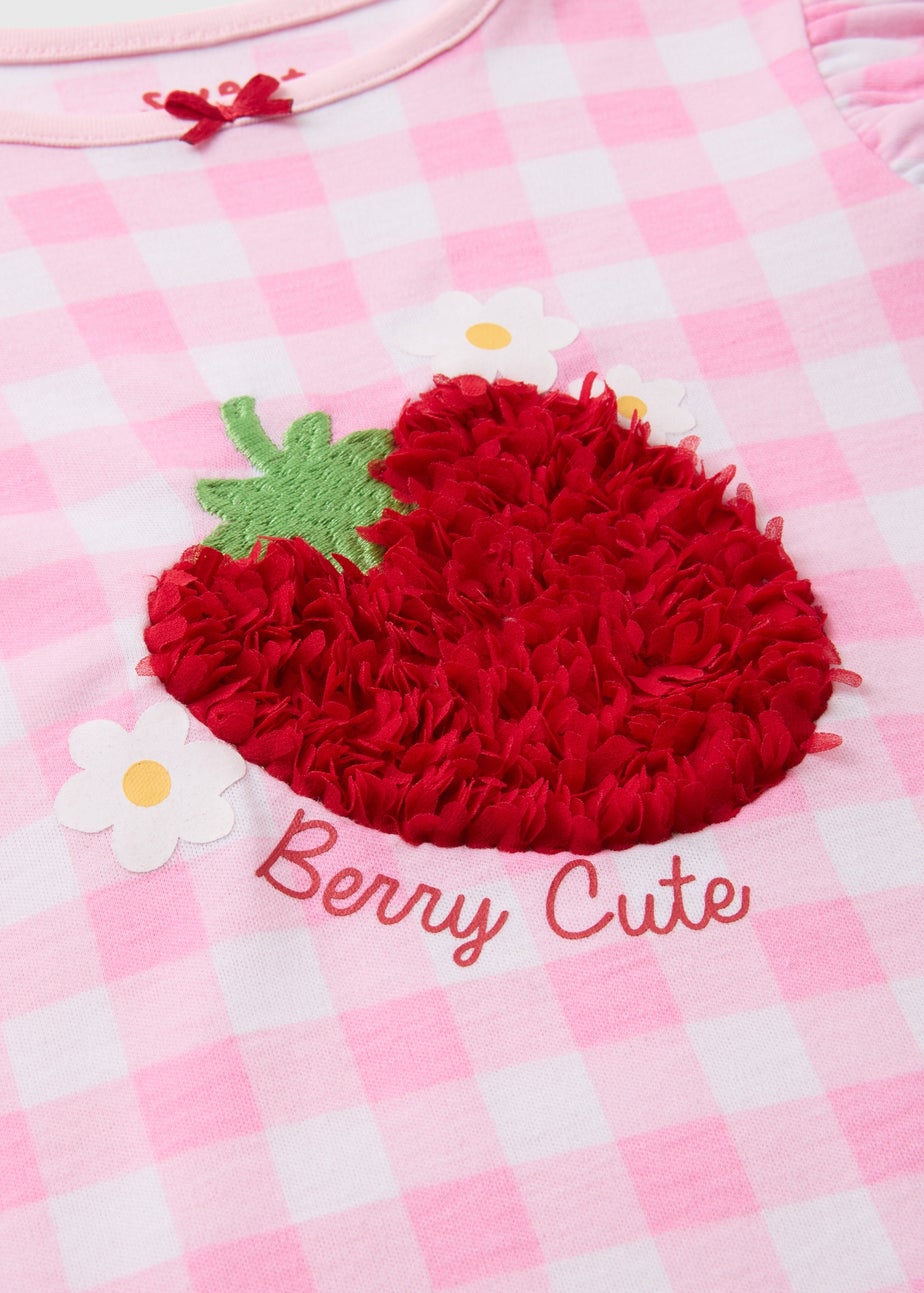 Girls Pink Berry Gingham Nightie (1-7yrs)