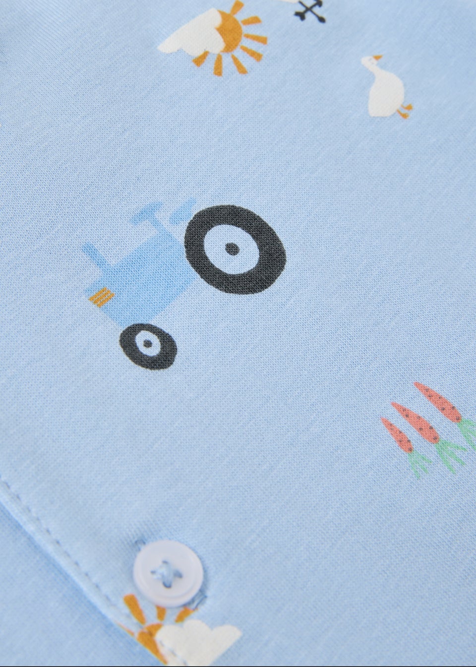 Kids Blue Farm Button Up Short Pyjama Set (1-7yrs)