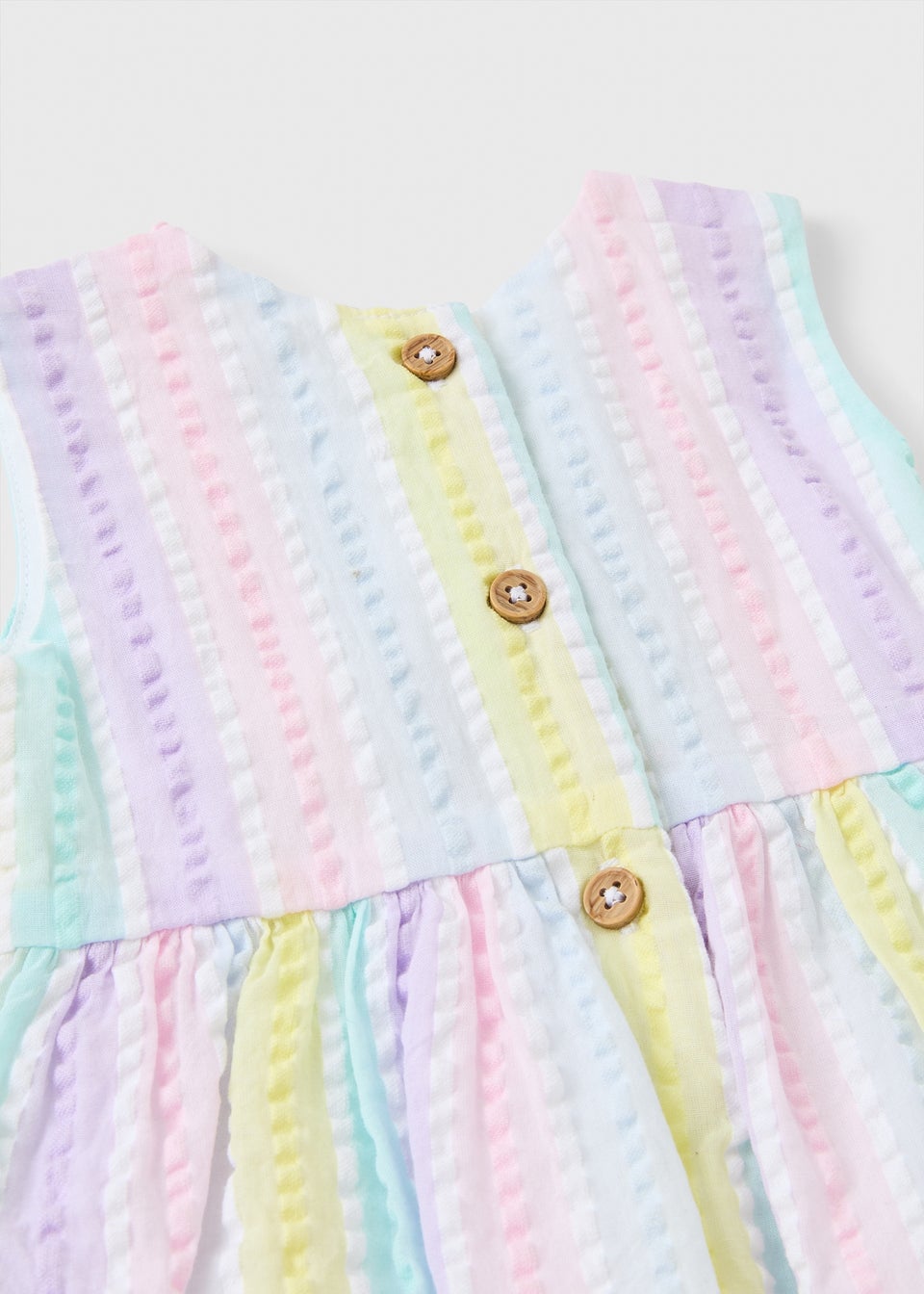 Baby Multicolour Pastel Stripe Bow Dress (Newborn-23mths)