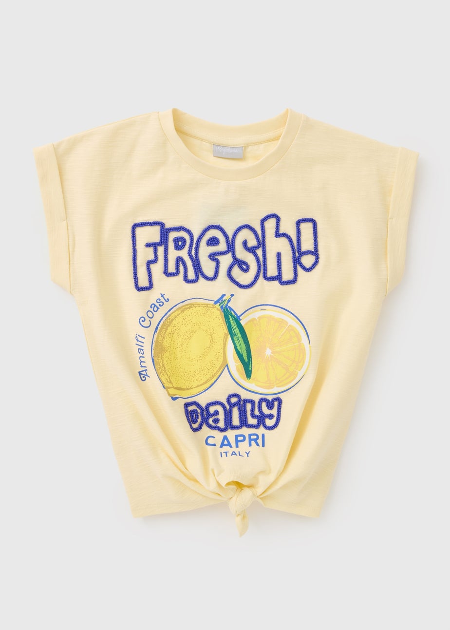 Girls Yellow Fresh Lemon T-Shirt