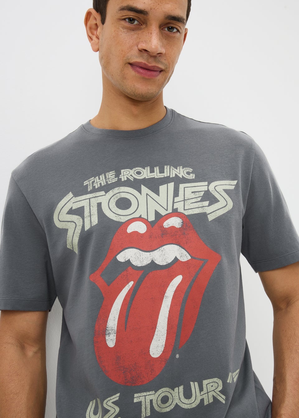 Grey Rolling Stones Band T-Shirt