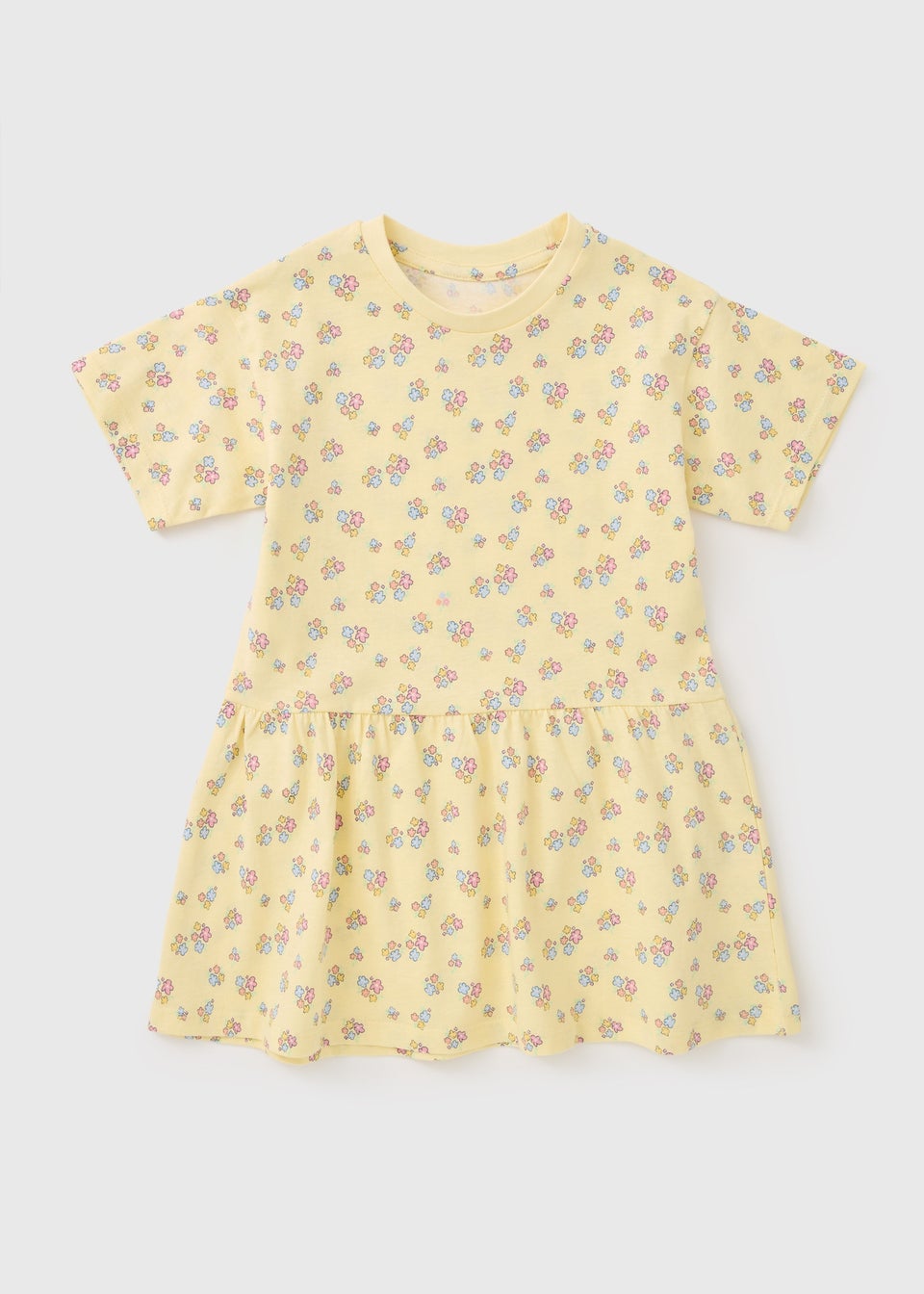 Girls Yellow Floral Dress (1-7yrs)
