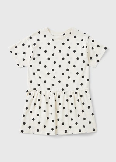 Girls Cream Polka Dot Dress (1-7yrs)