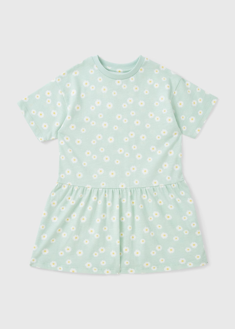 Girls Green Daisy Dress (1-7yrs)